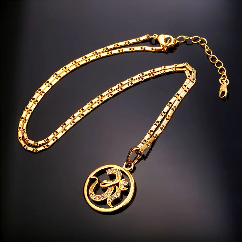 Индуизм ювелирные изделия индуизма амулет кулон для женщин/мужские золотистые