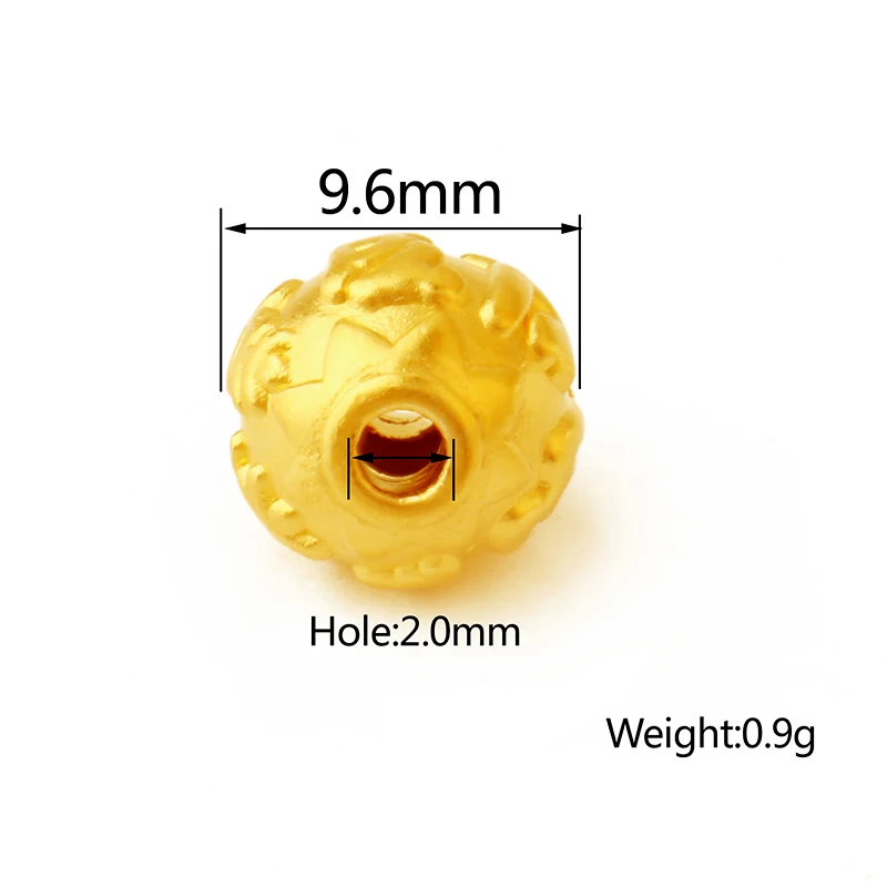 Authentic S925 Sterling Silver Color 3D Transfer Beads Handmade DIY Braided Rope Accessories Gold-plated Six-word Mantra Beads