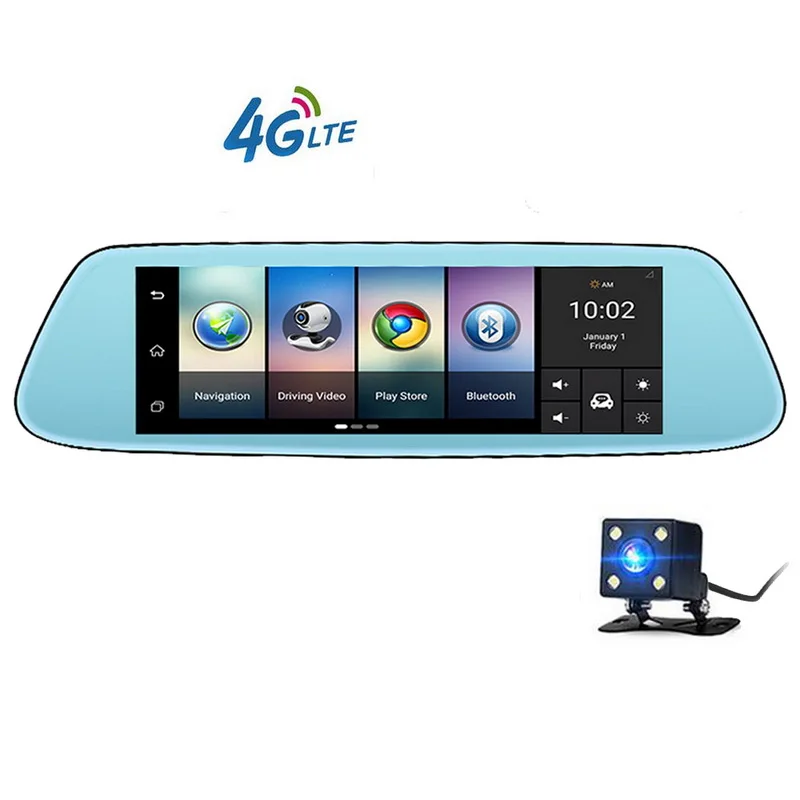 Mirror GPS Bluetooth WIFI Dual Lens Touch IPS Car DVR Camera Video Recorder Dash Cam FHD 1080p 8 inch 4G Newest Android 5.1 | Автомобили и