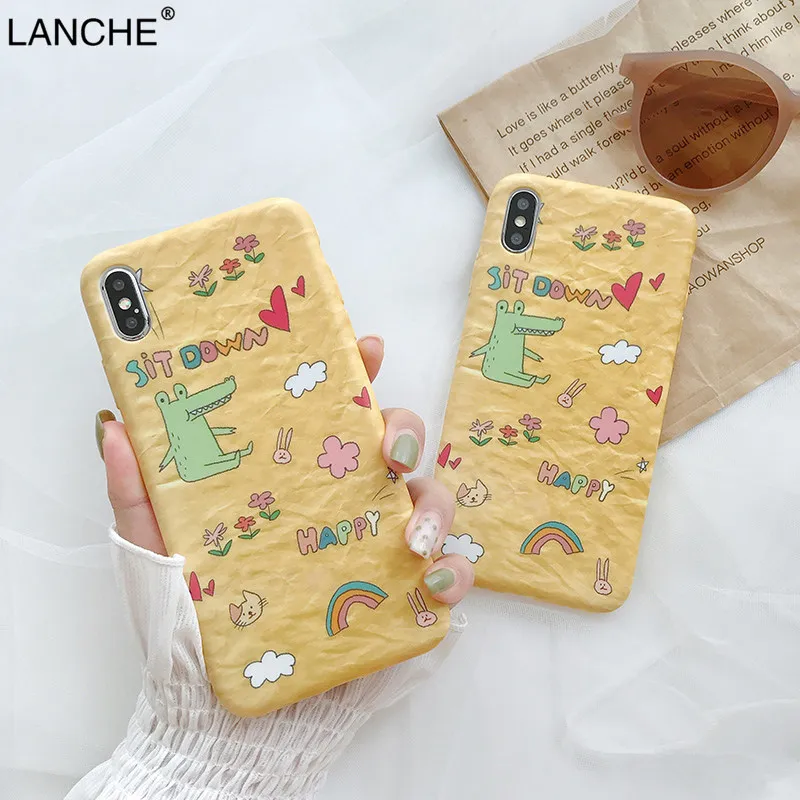 LANCHE Cute Carton Plastic Phone Case Cover For Xiaomi mi 8 9 SE 6 6X Note 3 Funny Dinosaur Hard PC Coques |