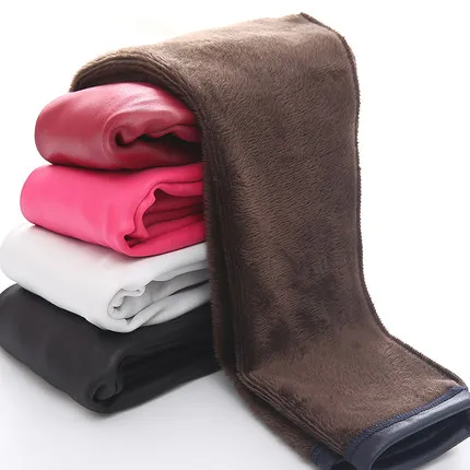 2020 зимние леггинсы для девочек искусственная кожа плюс бархат утолщение детские