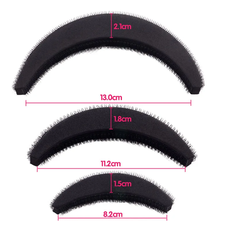 H 3 шт. различные размеры пушистый полумесяц зажим челка паста корневые волосы