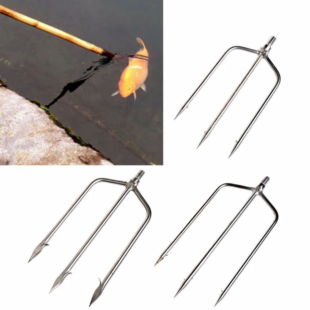 

Stainless Steel Prong Harpoon Fish Fork Fishing Ice Breaker AccessoryTackleTool