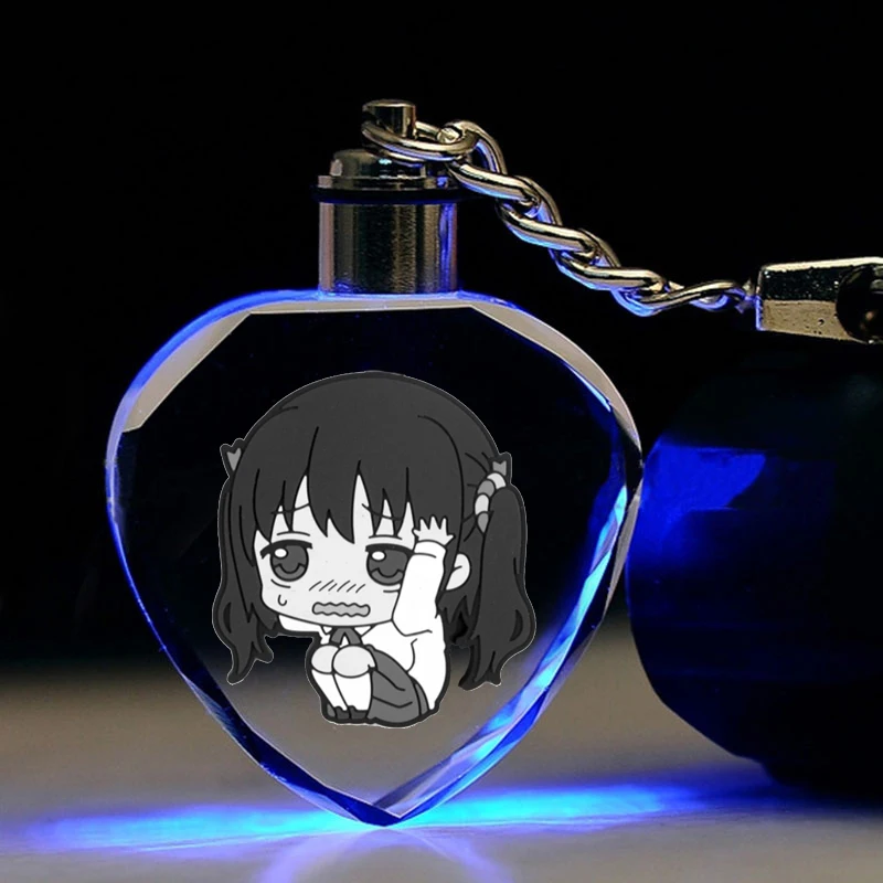 Himouto! Umaru chan в форме сердца аниме светодиодный брелок для ключей рисунок