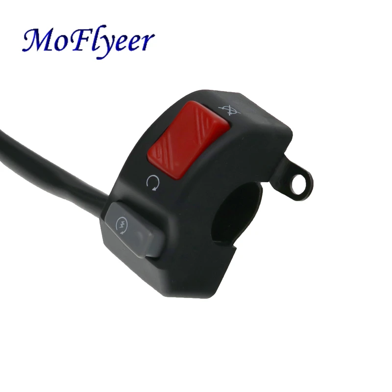 

MoFlyeer 12V Motorcycle Switches 7/8" 22mm Handlebar Mount Headlight Fog Light Horn ON OFF Start Kill Switch