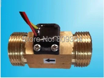 Медный G1/2 44 мм Мужской резьбовой эффект Холла Датчик расхода воды 1 30л/мин для