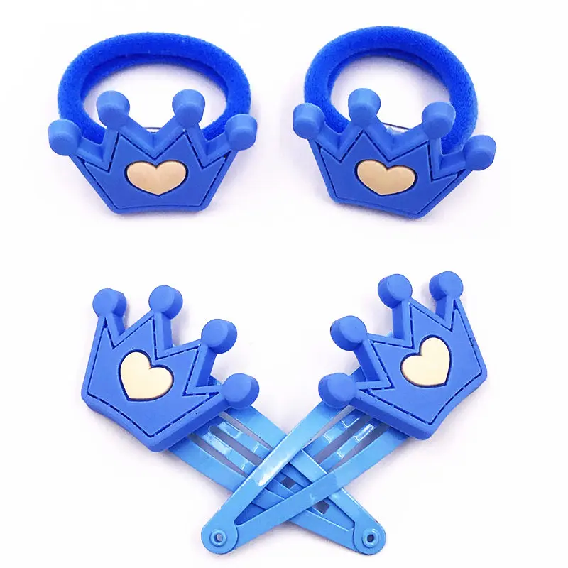 4 шт. Детские разноцветные заколки для волос с розовой короной аксессуары девочек