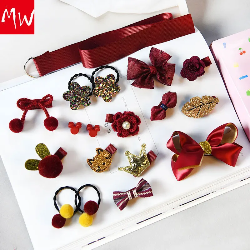 18 шт./компл. цветы заколки для волос с бантом детская одежда со звездами детей