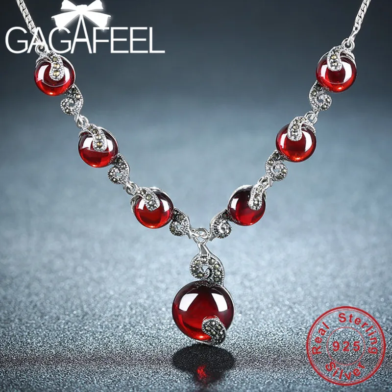 GAGAFEEl Серебро 925 цепь ожерелья для женщин Стерлинговое серебро серебряное