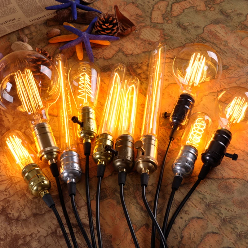 Винтажная лампа Эдисона E27 40 Вт Ретро накаливания светильник ственский