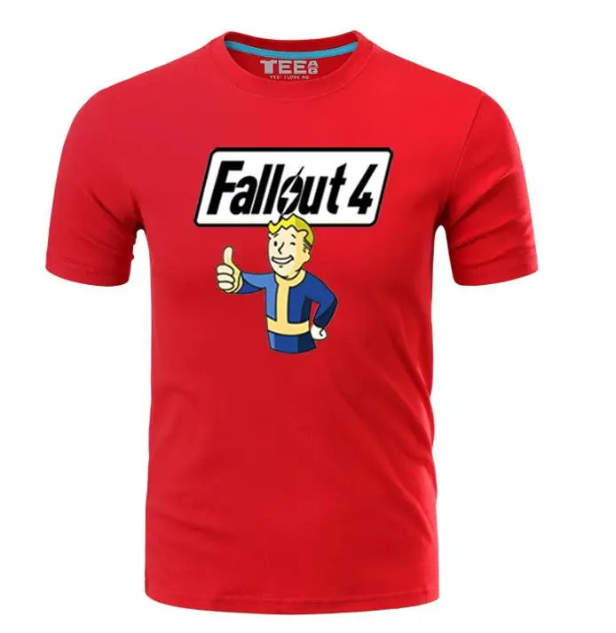 Мужская футболка с коротким рукавом Game Fallout 4 Повседневная летняя футболки из 100%