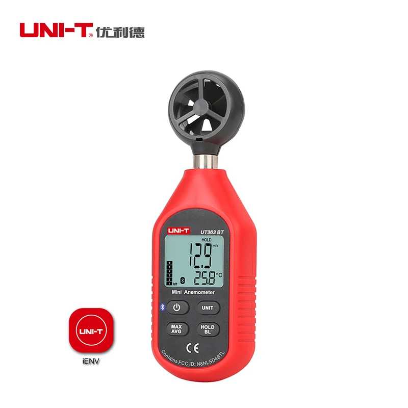 UNI-T UT363BT Мини bluetooth цифровой анемометр Температура Скорость Ветра метр и термометр обновлен от UT363