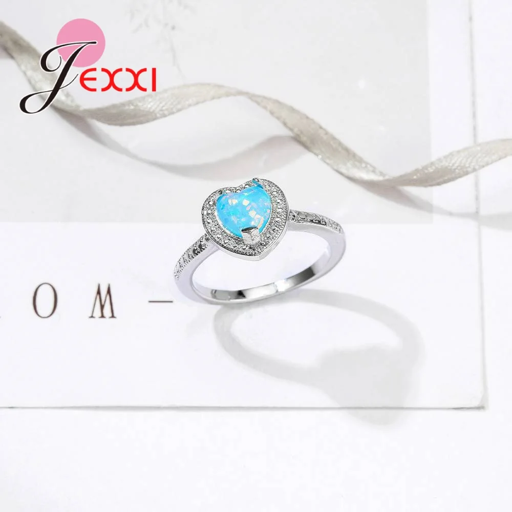 Женское Обручальное кольцо с голубым опалом Настоящее серебро 925 пробы Новое