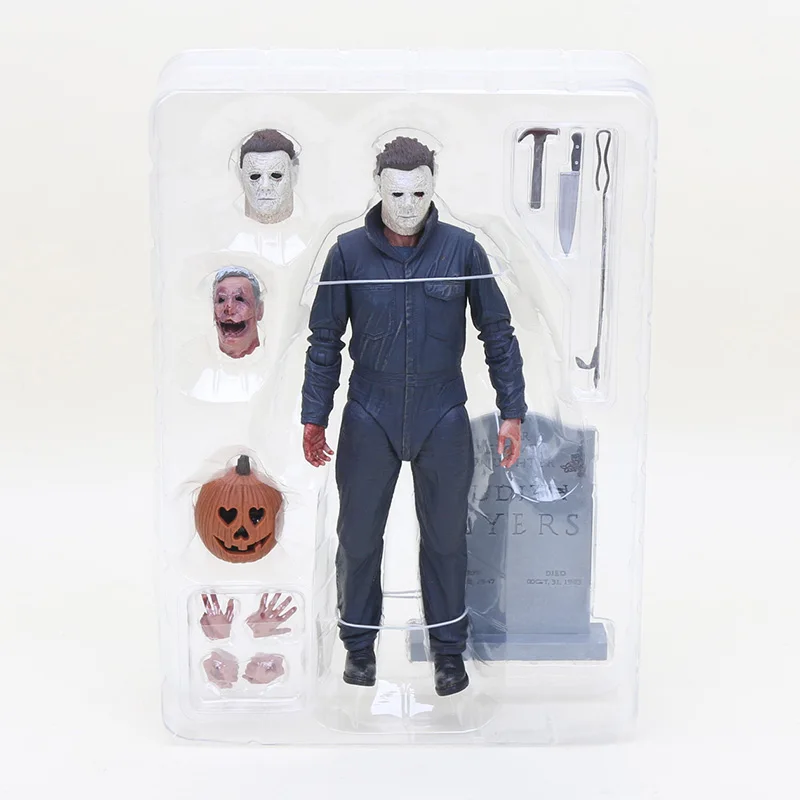 NECA Хэллоуин Ultimate Майкл Майерс фигурки BJD модель игрушечные лошадки со светодиодный подсветкой тыквы 18 см