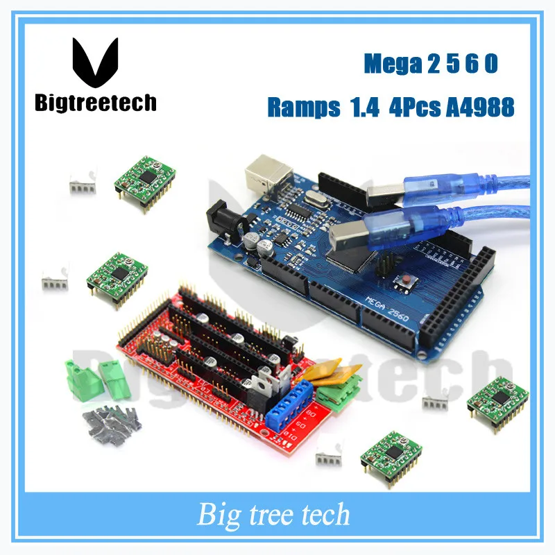 3d Принтер Комплект Reprap Mega 2560 R3 для arduino+ 1 шт. RAMPS 1,4 контроллер+ 4 шт. A4988 модуль шагового драйвера