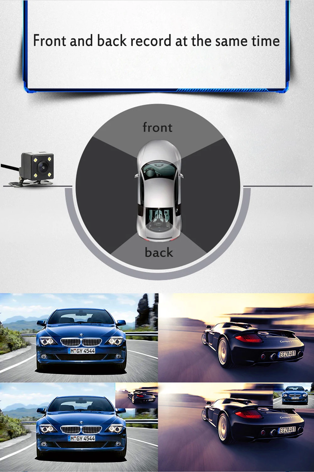 ADDKEY Full HD 1080P Автомобильный видеорегистратор Камера авто 4,3 дюймов зеркало заднего вида цифровой видеорегистратор двойной объектив регистратор видеокамера