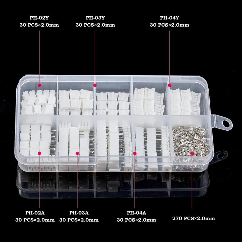 270Pcs PH-2.0mm 180/270 шт разъем Dupont Pin Перемычка разъем корпус голая Электроника обжимной контакт Терминатор комплект JXT-XH-2.54mm/PH-2.0mm - Цвет: 270Pcs PH-2.0mm