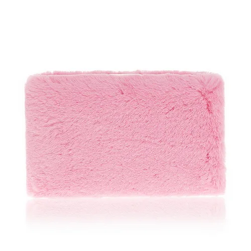 YM1032pink SEKUSA, кроличий мех, женские вечерние сумки, украшенные бисером, на цепочке, сумка на плечо, женская сумка через плечо, маленький дневной клатч для женщин,, сумочка - Цвет: YM1032pink