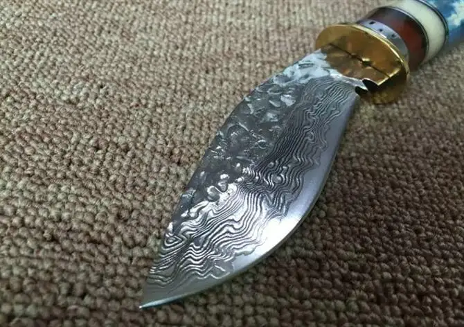 Коллекция дамасских охотничьих фиксированных ножей походный тактический нож