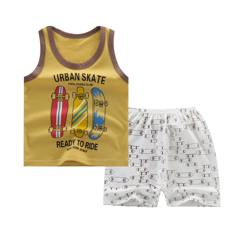 Fashion Kids Baby T shirt Tops Shorts Pants 2PCS Casual Outfit Clothes O-Neck Vest and Boy Girl clothes | Детская одежда и обувь