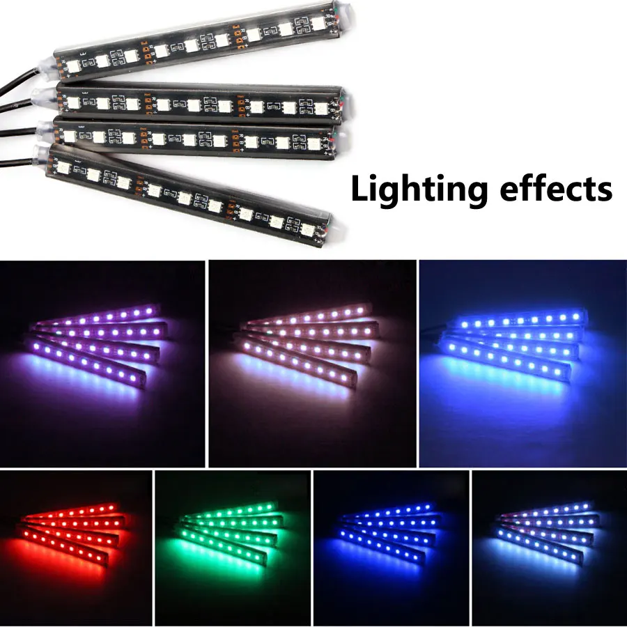 4 шт. Автомобильная RGB PC USB Светодиодная лента 12 в светильник музыкальная ИК Лента