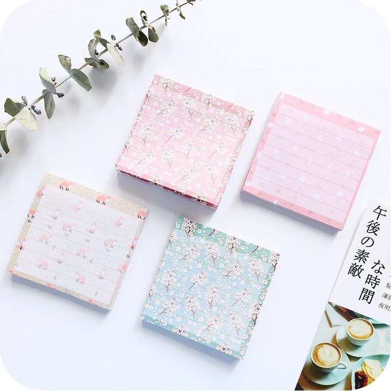 Kawaii липкий блокнот для заметок с лисьим Кроликом милый офисное украшение