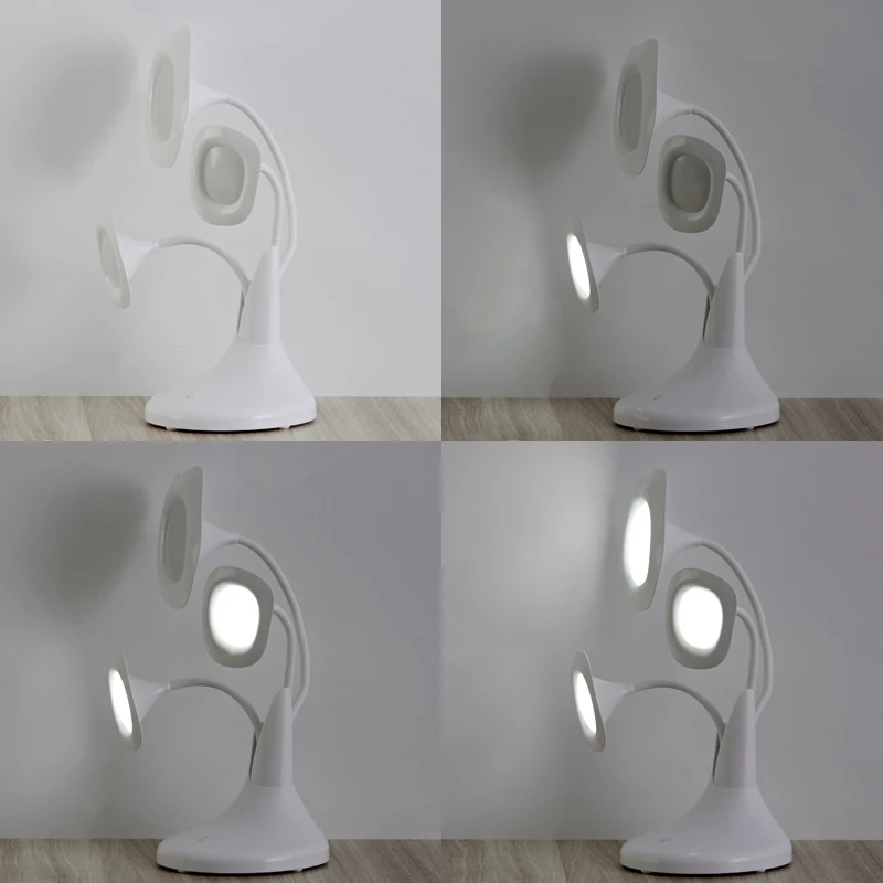 

Art Flower Touch Desk Lamp Morning Glory new Office Table Lighting Eye Protection Desk Lamps 3 Flower Recharging LED Light