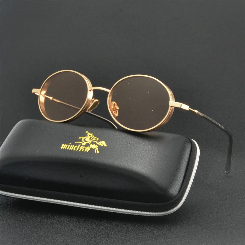 Женские и мужские круглые солнцезащитные очки в готическом стиле черные с