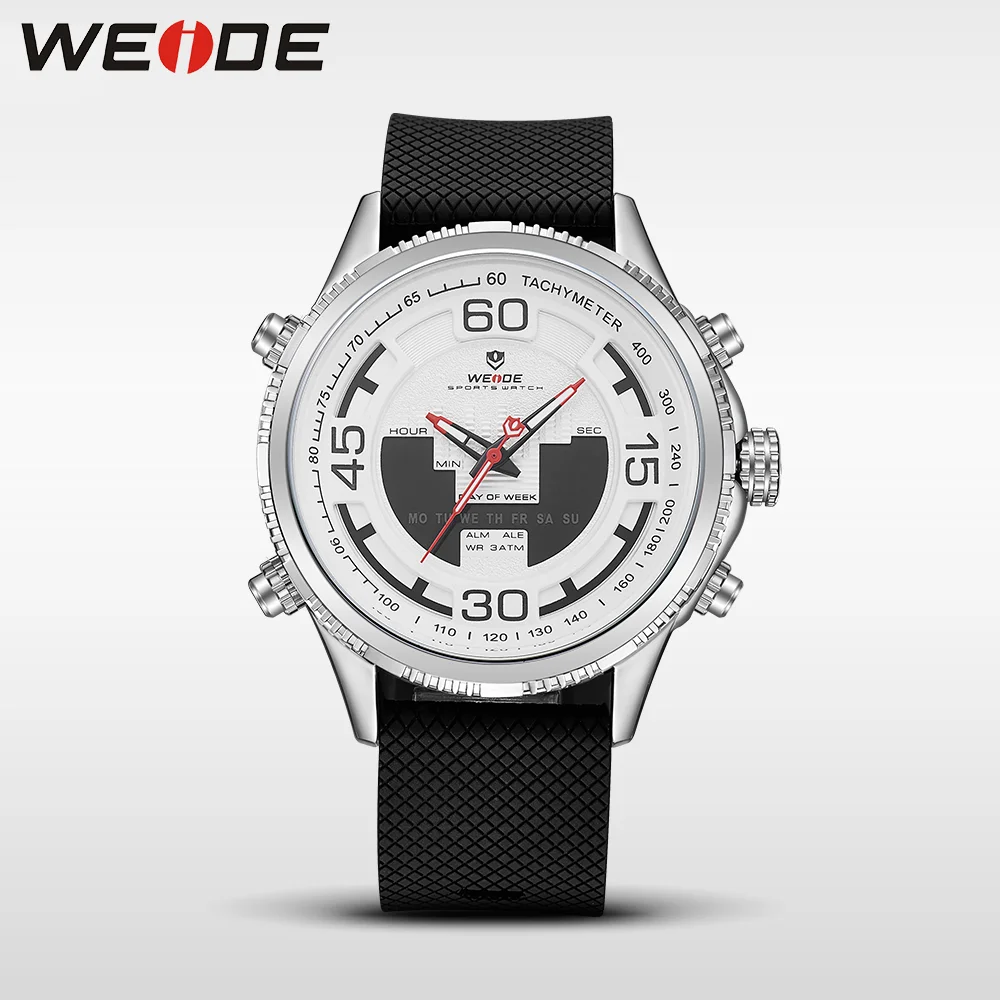 WEIDE роскошные оригинальные спортивные мужские часы Силиконовые кварцевые