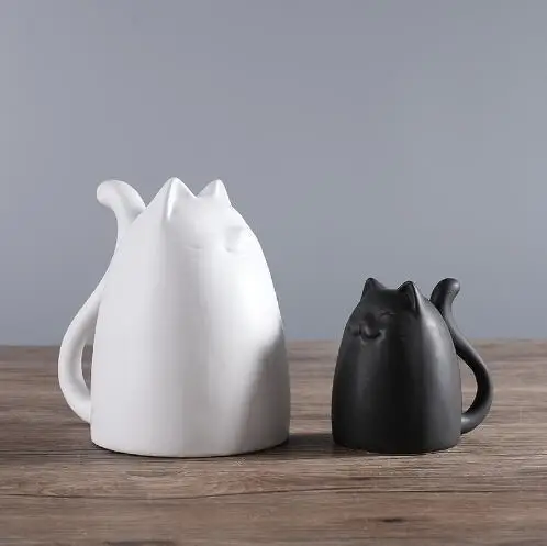 lucky cat handicraft ornament cartoon ceramic home decor crafts room decoration porcelain animal figurine | Дом и сад
