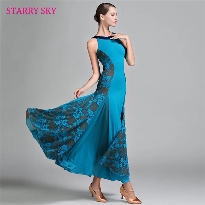 peacock blue Стандартные Бальные платья для танцев, продукт, мягкие бархатные танцевальные костюмы фламенко для выступлений, танцевальная одежда - Цвет: peacock blue