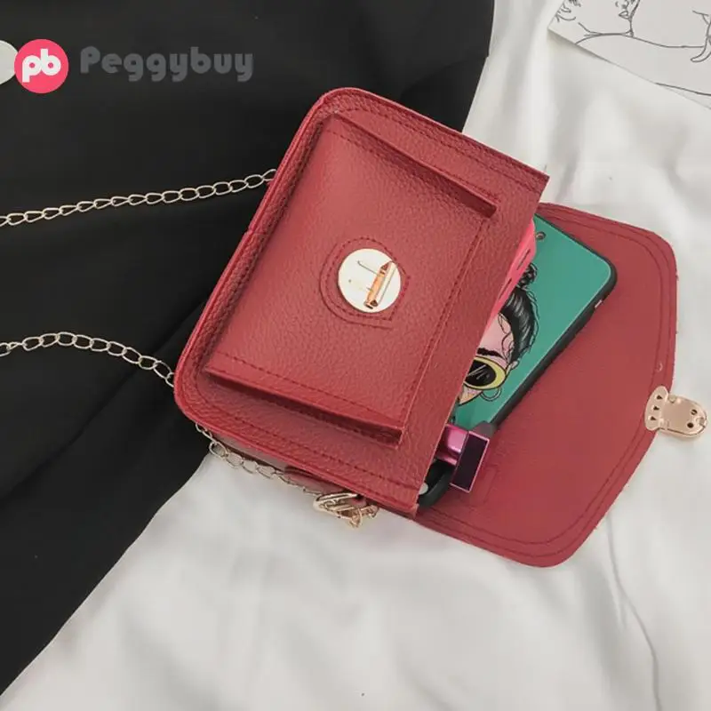 

Stylish Small handbag for Women PU Leather Solid Color Shoulder Crossbody Bags Casual Snap Mobile Phone Handbag bolso mujer