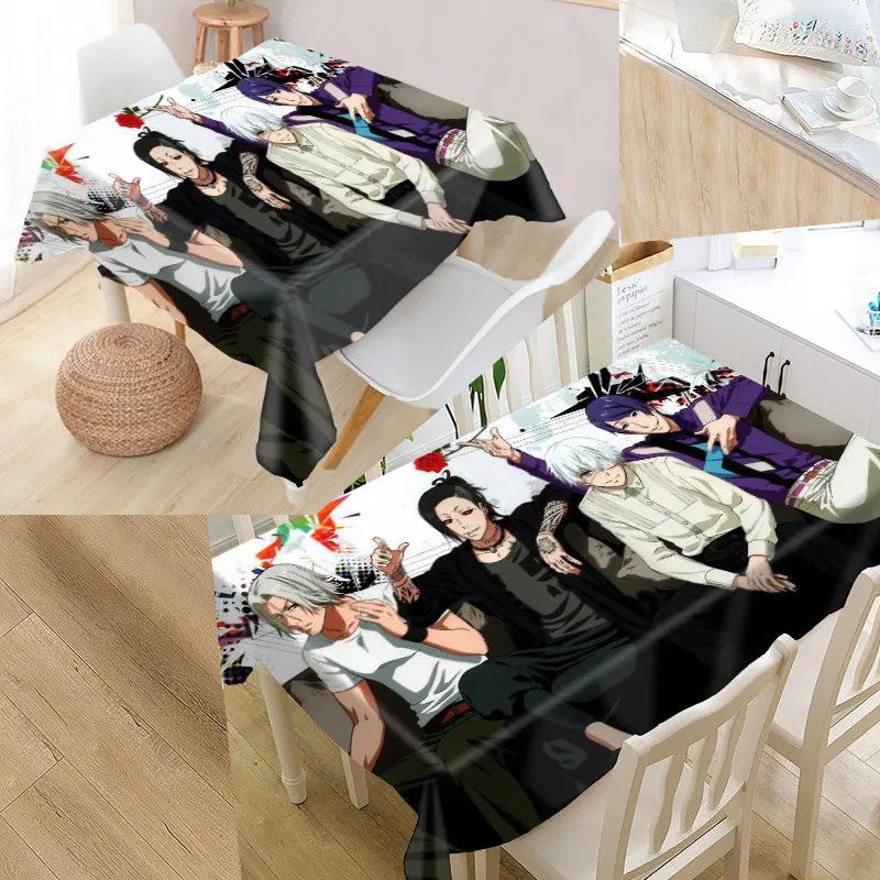 

Custom HOT SALE Tokyo Ghouls Tablecloth Square /Rectangular Tablecloth For Wedding Table Cloth Cover TV Covers Tea Tablecloth