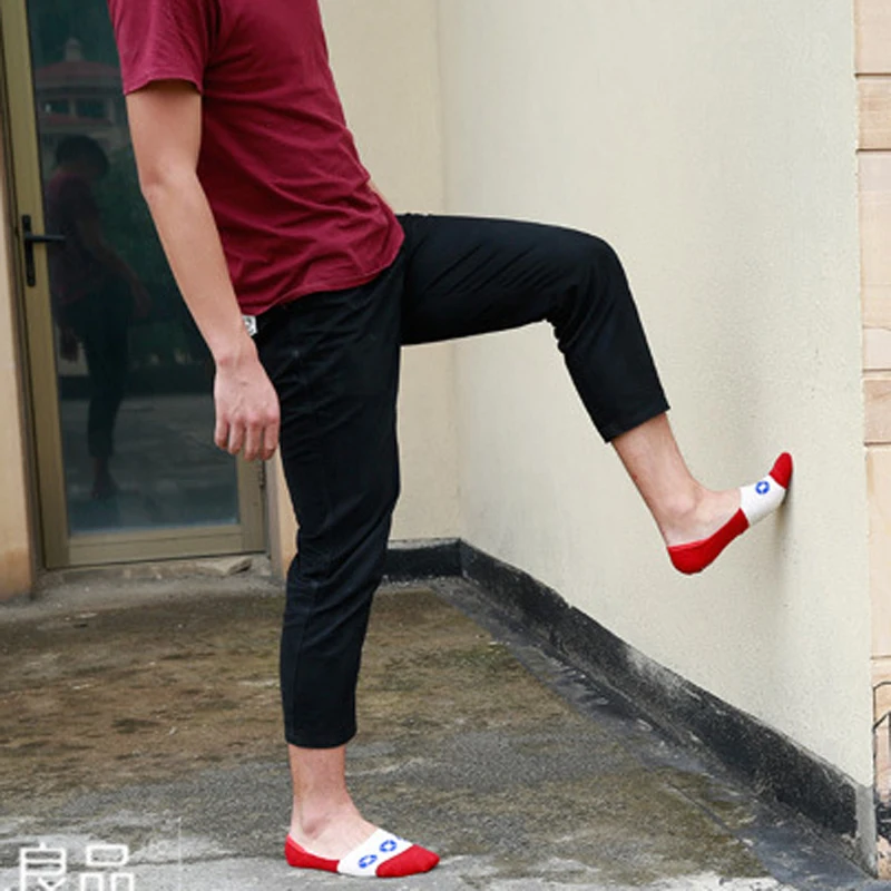 5 пар модные мужские носки Противоскользящие невидимые темно-синие