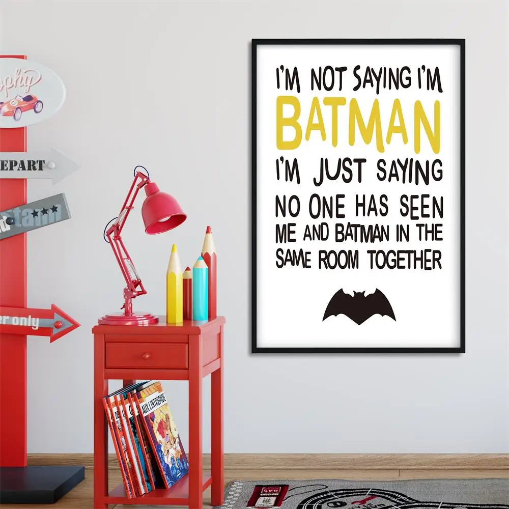 Caroon Бэтмен художественная стена с цитатой забавные постеры и принты