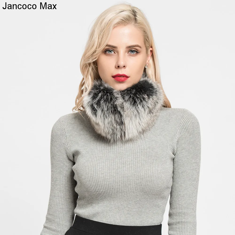 Jancoco Max+ натуральным лисьим мехом Наушники для защиты от холода, шарф, зимний теплый Одежда высшего качества шапки-ушанки Для женщин S7136