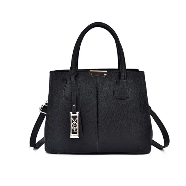Gaqiuma Litchi PU satchels Сумочка crossboday сумки кошелек 3 шт. один набор для женщин - Цвет: single black