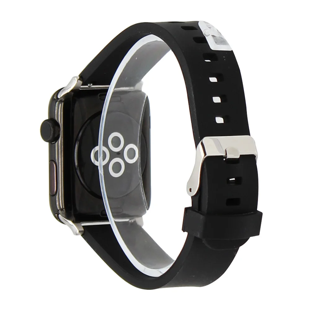 Силиконовый резиновый ремешок для наручных часов + Пружинные адаптеры iWatch Apple Watch