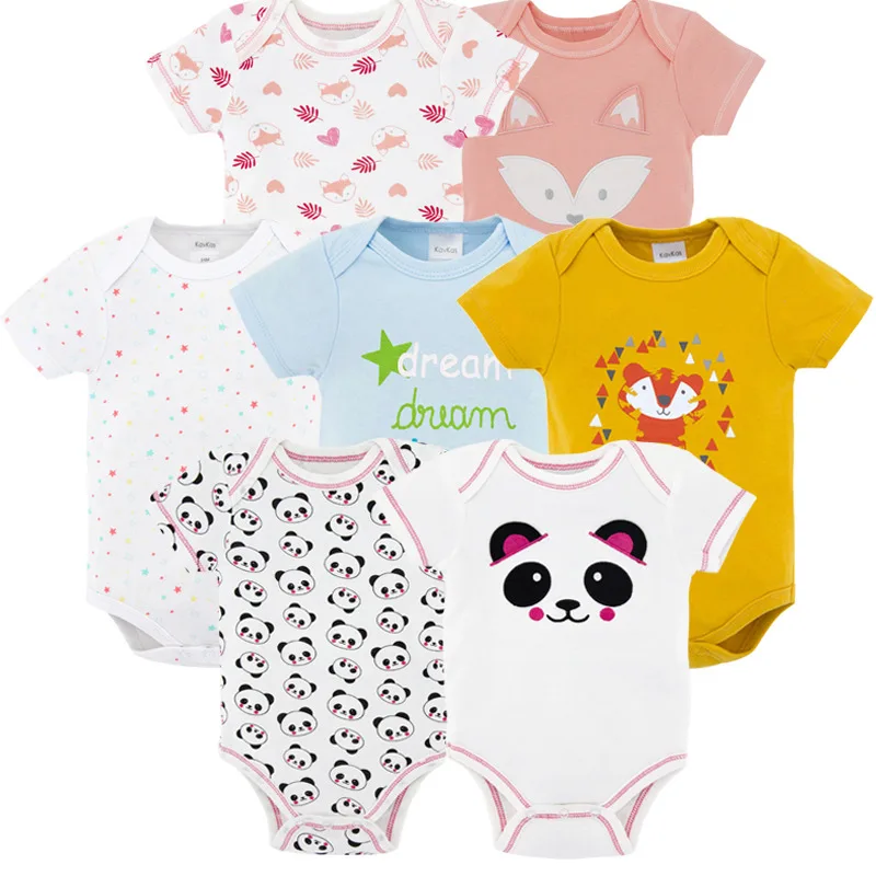 HY216721062168 7 шт./лот; детские комбинезоны; коллекция года; летние комбинезоны с короткими рукавами из хлопка; Одежда для новорожденных; Roupas de bebe; комбинезон для мальчиков и девочек; одежда - Цвет: HY216721062168