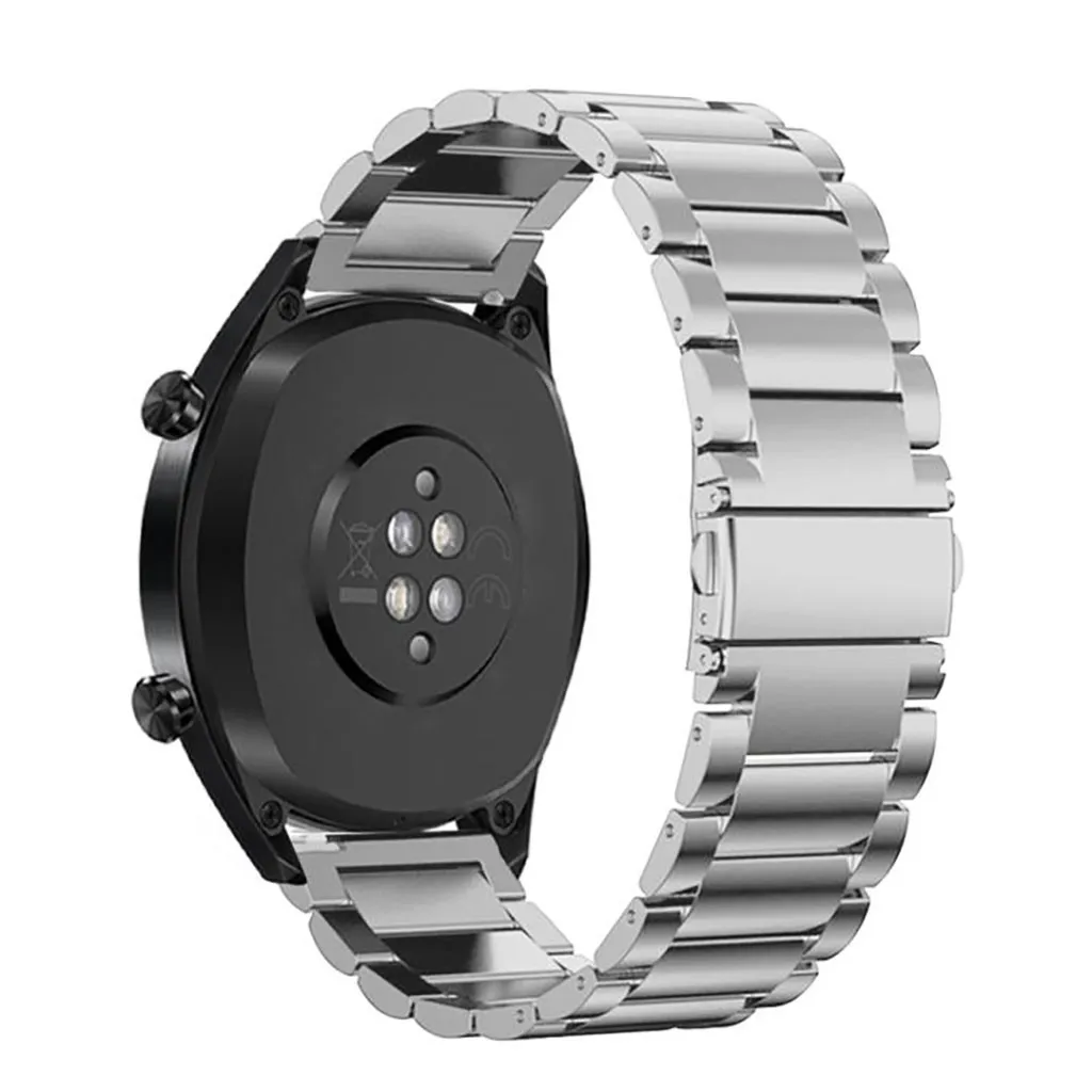 Silver Ремешок для умных часов Smartband Mi Band из нержавеющей стали, быстроразъемный ремешок для huawei Watch GT, сменный ремешок, аксессуары для наручных часов - Цвет: Silver