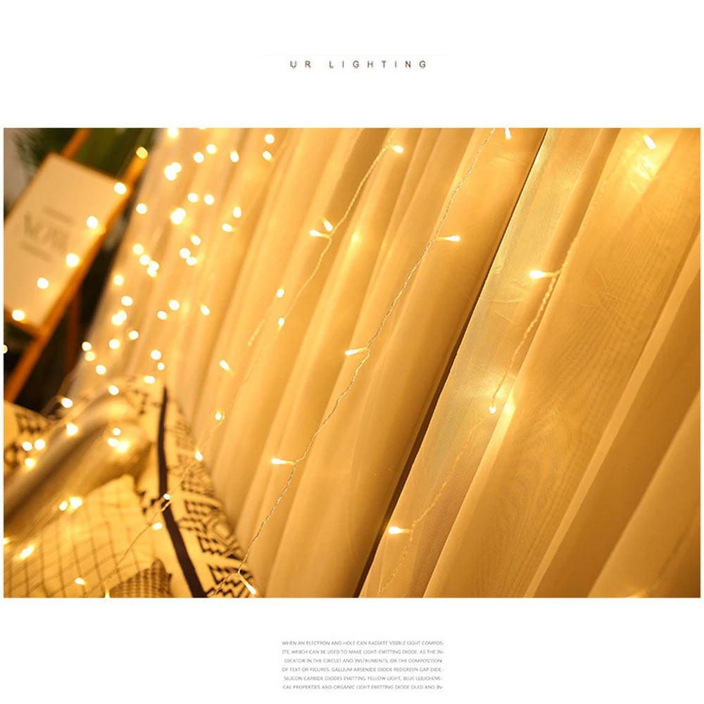 Светодиодные Luces Decoracion рождественские фонари праздничный свет романтические гирлянды Рождественские Свадебные праздники 3x3/2x2/6x3/3x2 метра
