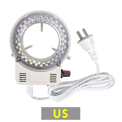 Light with US plug Foxanon LED Кольцевой светильник осветитель лампа AC 110V 220V Регулируемый микроскоп свет высокого качества DC 12V стерео микроскопические огни - Испускаемый цвет: Light with US plug