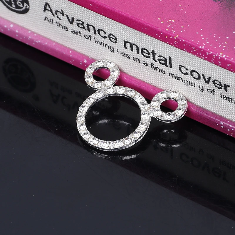 

100 шт., круглые пуговицы в форме головы Микки-Мауса Для украшения своими руками или аксессуаров для волос XL13