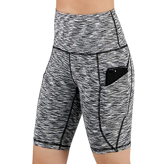 Женские шорты с высоким карманом для йоги летняя одежда тренировок в стиле