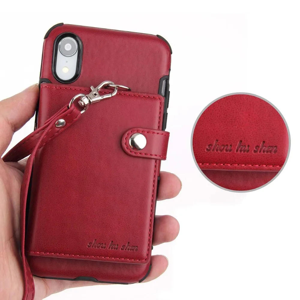 Phone Case for iPhone XR XS Folio Style Flip Protective PU Leather Credit Card Slot Cover Funda Capa | Мобильные телефоны и