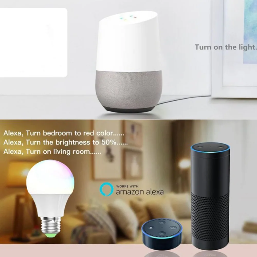 RGBW Smart светодио дный лампочки Wi Fi Remote Управление лампы освещения Цвет изменение