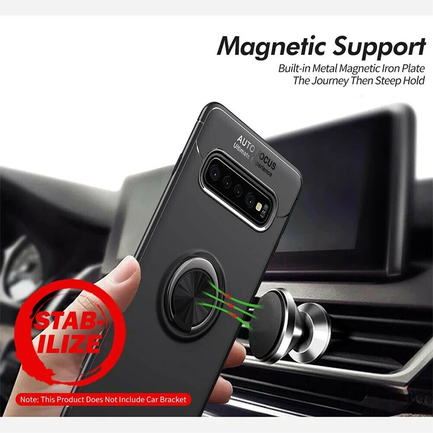 Luxury Car Holder Stand Magnetic Bracket Ring TPU+Metal Case Back Cover Coque For Samsung Galaxy S10 Plus Lite S10e S10plus s10+ |