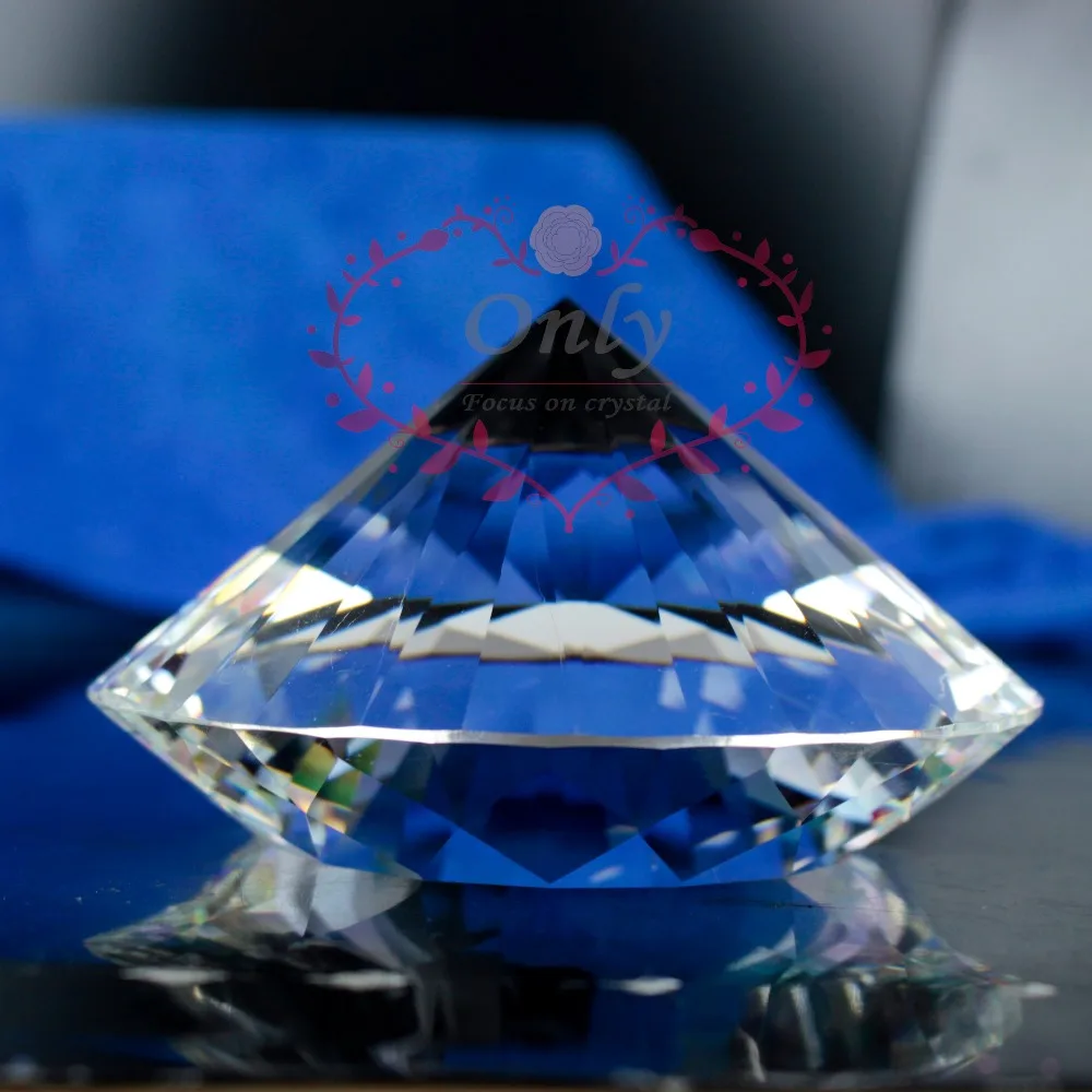Perfect 80mm Clear Pure Crystal Diamond Gemstone Paperweight Jewelry Wedding Gifts | Дом и сад