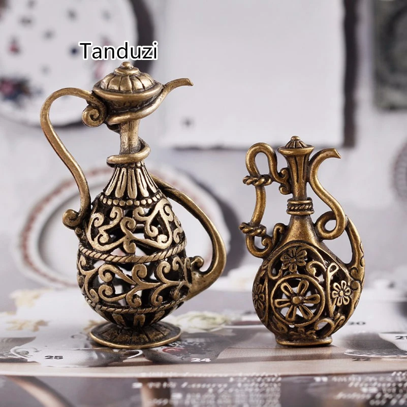 Tanduzi шт. 5 сплав миниатюрный чайник медный кукольный домик DIY аксессуар Шарм