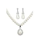 Комплект из колье, серёг и браслета, с искусственным жемчугом